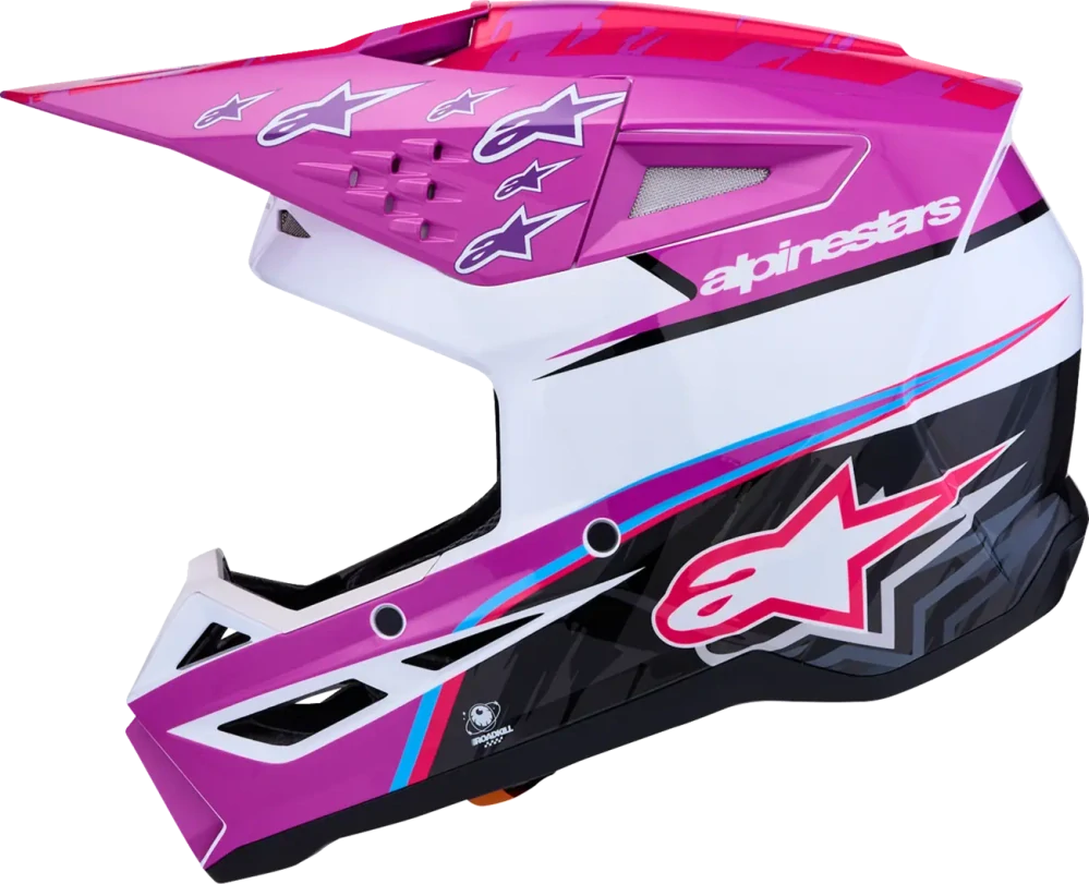 Motokrosová přilba ALPINESTARS SM3 / SM-3 / S-M3 FALCON 8300827-3222 barva růžová/fialová/bílá
