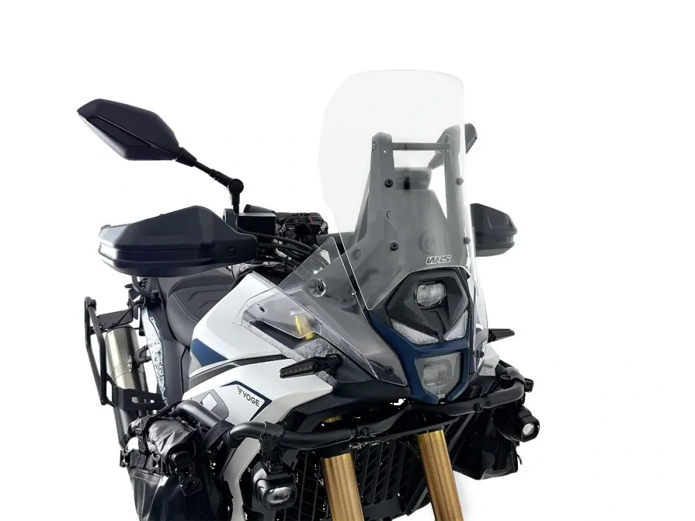 Plexi motocyklu WRS verze TOURING pro VOGE VALICO DS 800 X RALLY rok 2025-2026 barva ČIRÁ, výška plexi 31 cm bez deflektorů