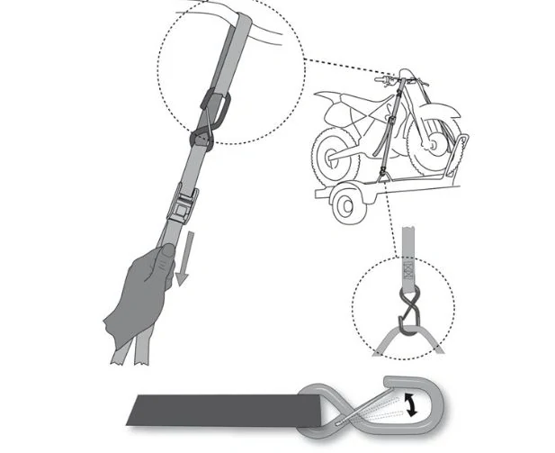Upínací kurty s háky - přepravní popruhy ACERBIS TIE DOWNSEXTRA SILNÉ délka 205 cm, šíře popruhu 3,5 cm, barva modrá - pár
