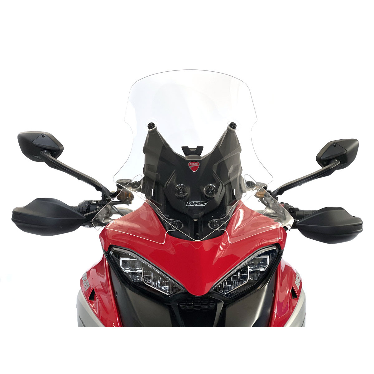 Plexi motocyklu WRS pro DUCATI MULTISTRADA V4/S/SPORT rok 2020-2021, barva čirá, výška 56 cm, verze caponord