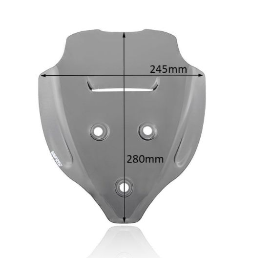 Plexi motocyklu WRS pro DUCATI STREETFIGHTER V4/S rok 2020-2021, barva matná černá, výška 28 cm, verze sport plus