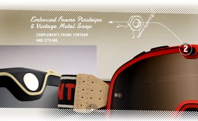 Veteránské motokrosové brýle 100% BARSTOW HAYWORTH červené zrcadlové plexi 50000-00004