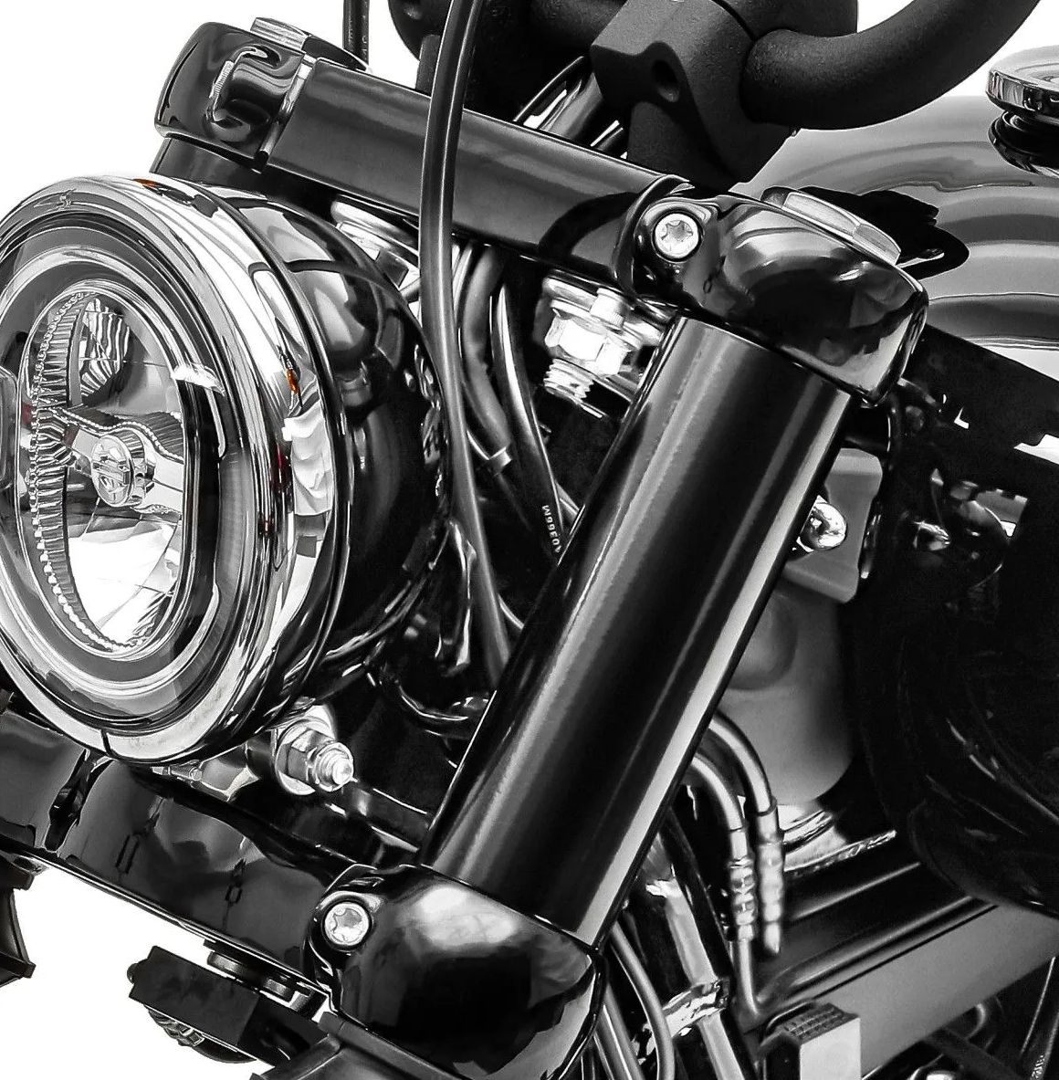 a Kryty tlumičů motocyklu RSD - RONALD SANDS DESIGN pro HARLEY DAVIDSON  XL 2004 -2021 / 1200X/ 1200XS/ 1200NS 2010-2021 černé/pár 