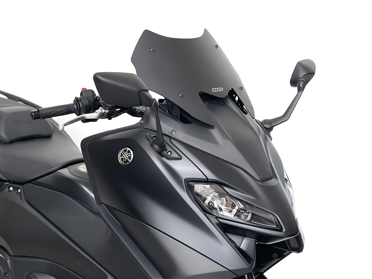 Plexi motocyklu WRS pro YAMAHA T-MAX 560 rok 2022 verze sport, matná černá, výška plexi 22,5 cm 