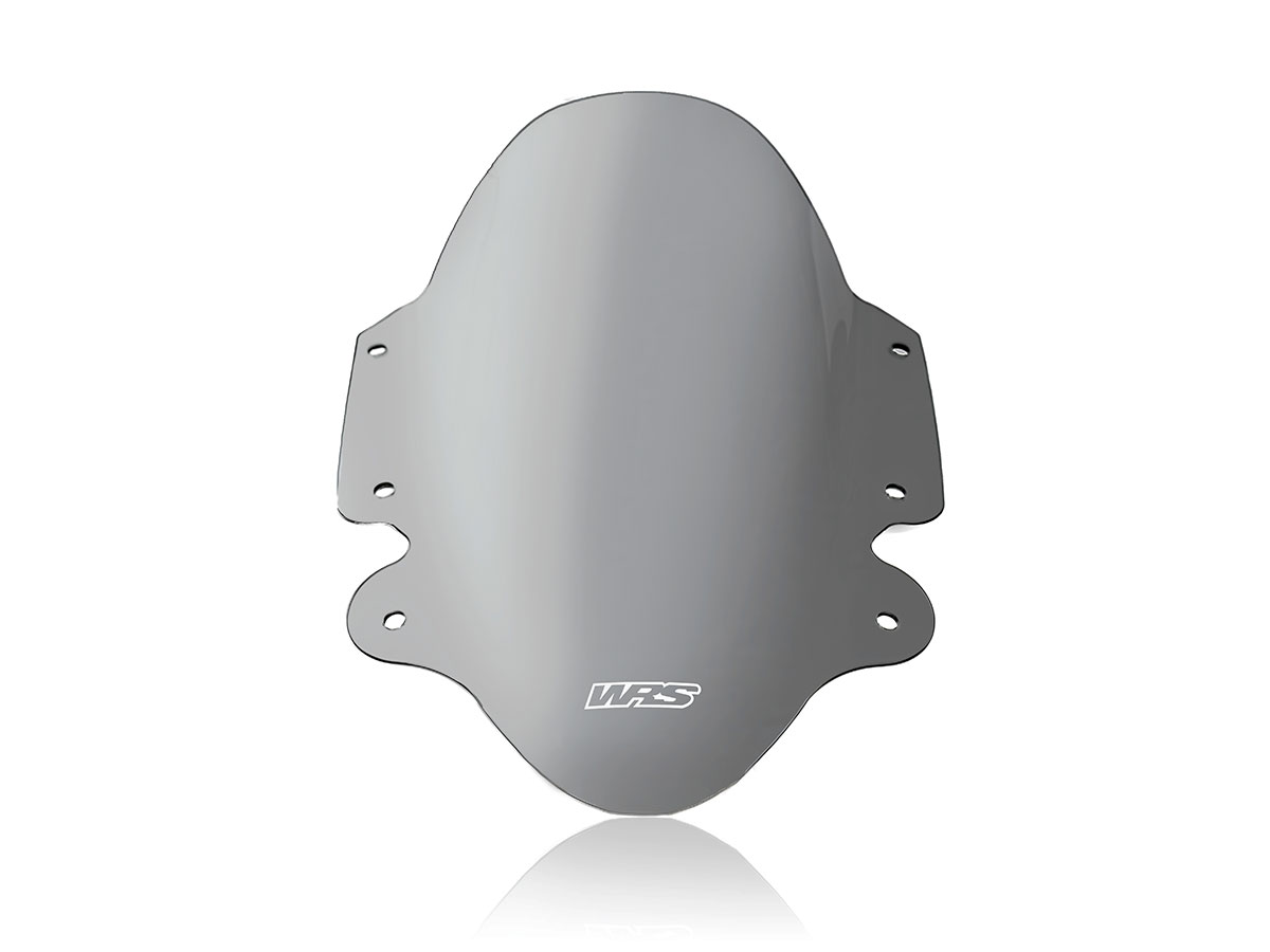 Plexi motocyklu WRS verze SPORT pro motocykly TRIUMPH SPEED TRIPLE 1200 RR ABS rok 2022-2023, výška 39 cm, šíře 26 cm, barva tmavě kouřová