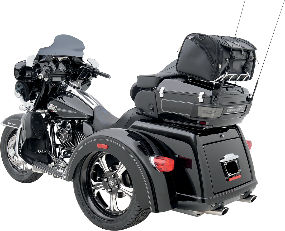 Zadní textilní brašna na motocykl SADDLEMEN TR3300DE Deluxe Rack Bag, objem 54,1 litrů, barva černá 