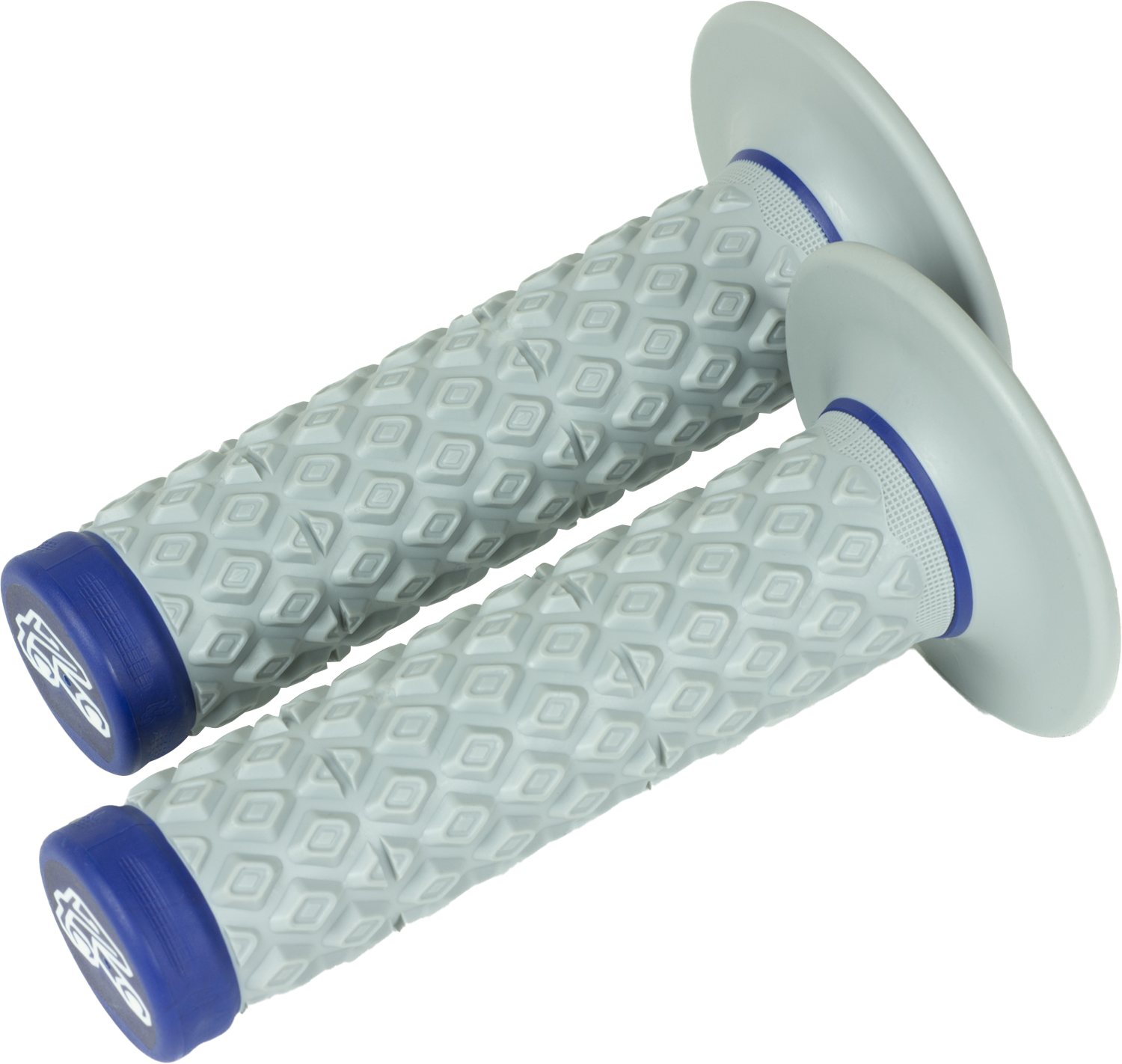 Motokrosové rukojeti - gripy RENTHAL DUAL COMFORT SOFT/FIRM G206 ŠEDÁ/MODRÝ