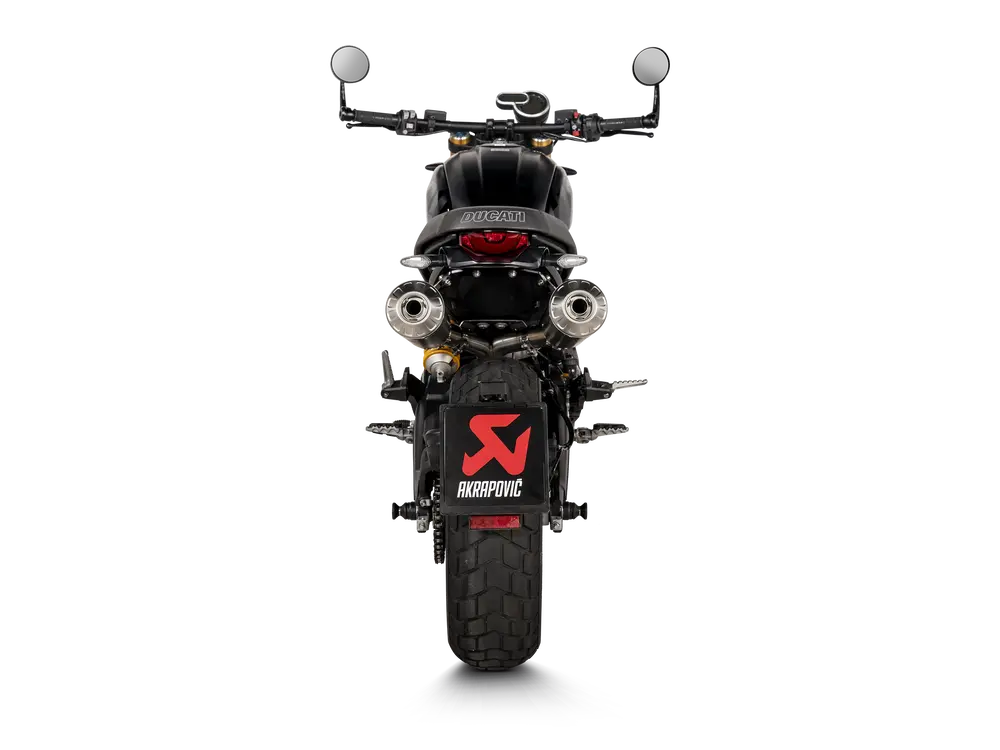 Koncovky výfuku motocyklu AKRAPOVIČ SLIP-ON LINE MUFFLERS pro DUCATI SCRAMBLER 1100 rok 2021-2024
