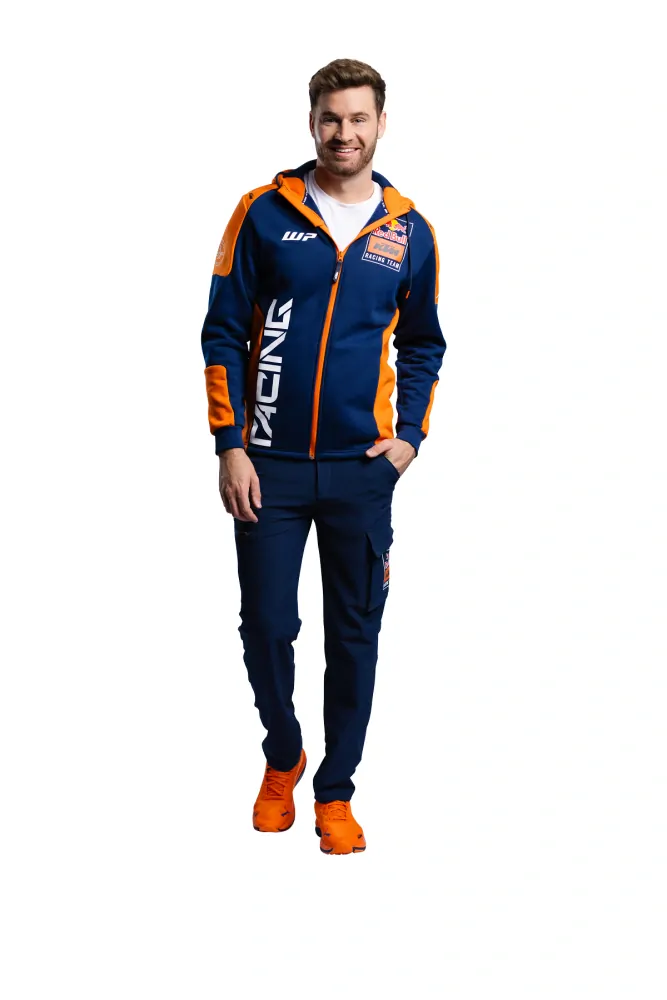 Mikina z kapucí na zip KTM REPLICA TEAM ZIP HOODIE modrá/oranžová