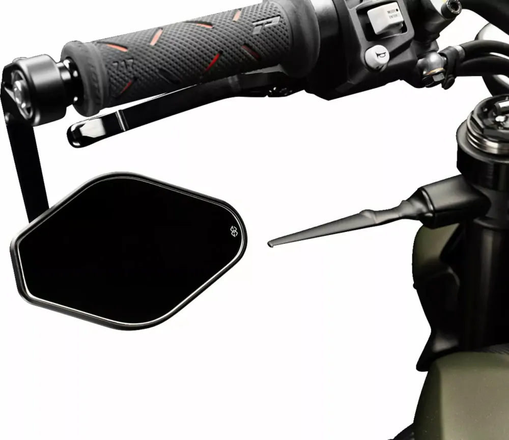 Motocyklové zpětné zrcátko do řidítek / zrcátko motocyklu GILLES TOOLING GT MIRROR STRATOS SYM M03-02-BD - barva černá - 1 kus - L / P