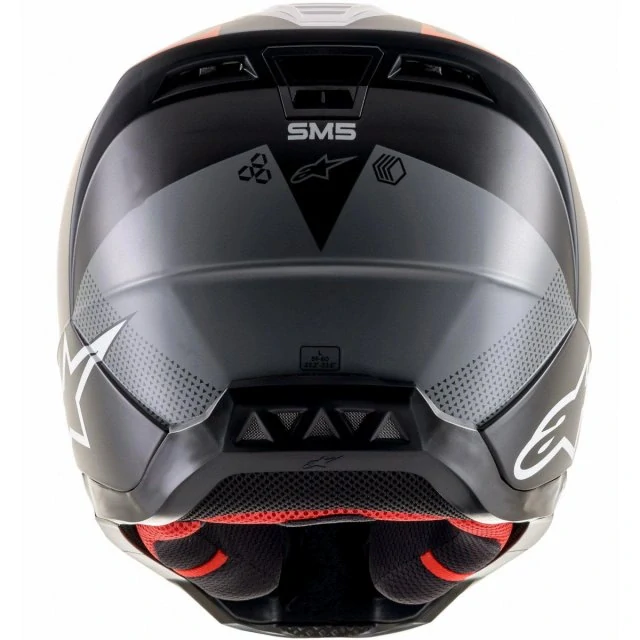 a Motokrosová přilba / MX helma ALPINESTARS SM5 ( SM-5 , S-M5 ) RAYON barva černá/bílá/oranžová fluo/matná, velikost XL / 61-62 cm 
