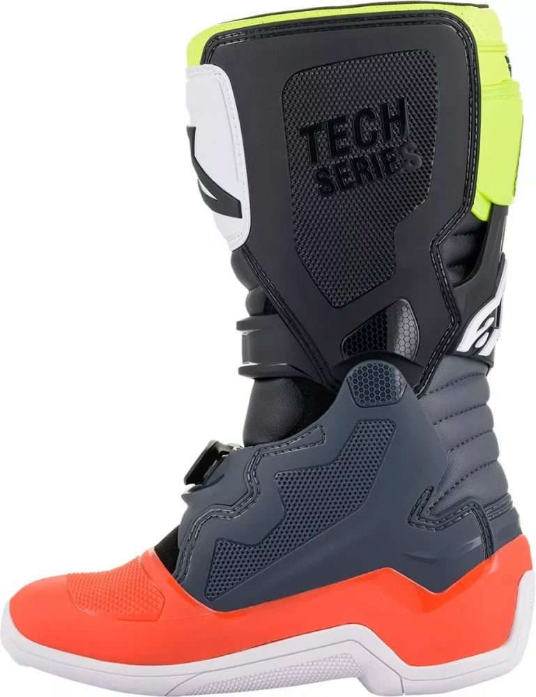 Dětské motokrosové boty / MX obuv ALPINESTARS TECH 7S barva šedá, žlutá fluo/červená fluo
