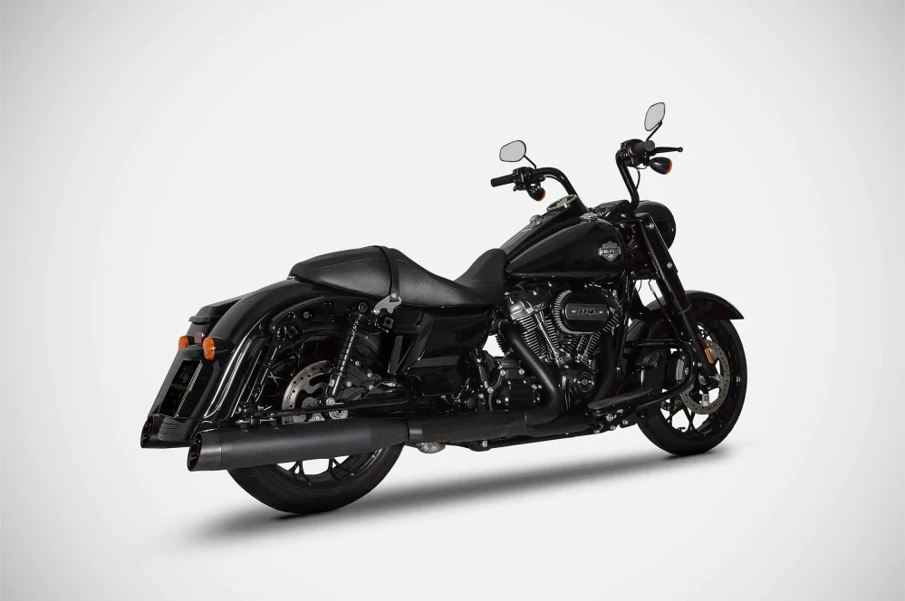 Homologované koncovky výfuku motocyklu ZARD SLIP ON MUFFLERS HOMOLOGACE E4 pro motocykl HARLEY DAVIDSON ROAD GLIDE SPECIAL rok 2017-2020 viz popis, barva černá