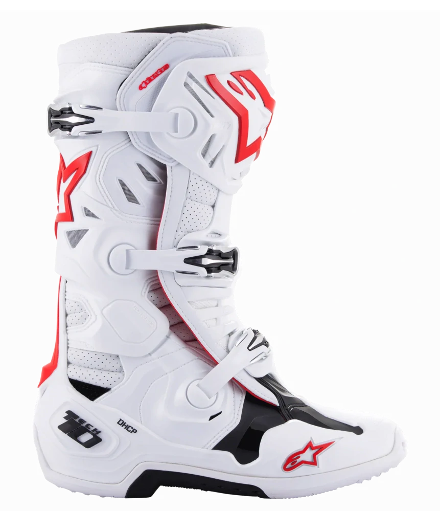 Ventilační motokrosové boty s vnitřní botičkou ALPINESTARS TECH 10 SUPERVENTED VENTILAČNÍ barva bílá/červená/černá
