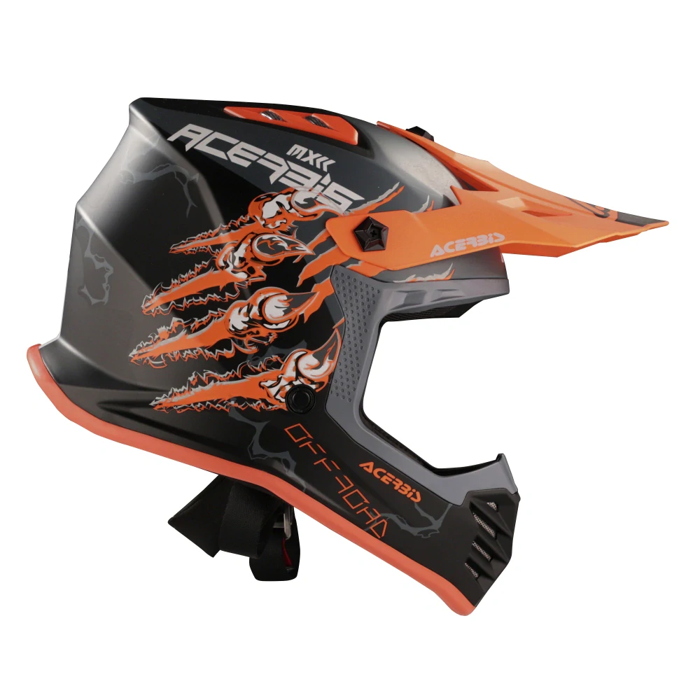 a Dětská motokrosová přilba / MX helma ACERBIS PROFILE JUNIOR barva černá / oranžová fluo matná velikost S 47-48 cm