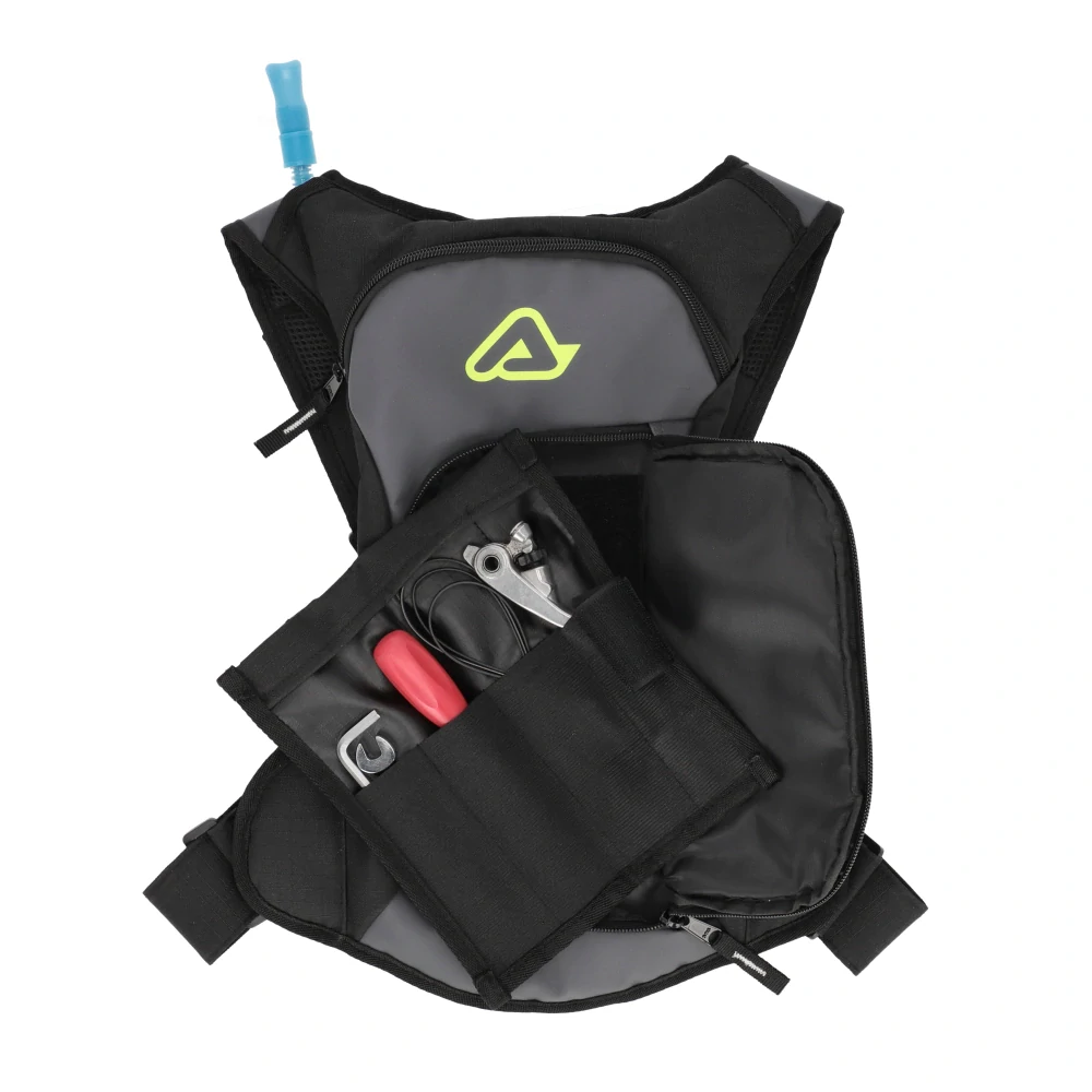 a Batoh s picím vakem / picí vak ACERBIS ACQUA DRINK BAG/BACKPACK objem batohu 5 litrů, objem picího vaku 2 litry, barva černá/šedá/žlutá fluo