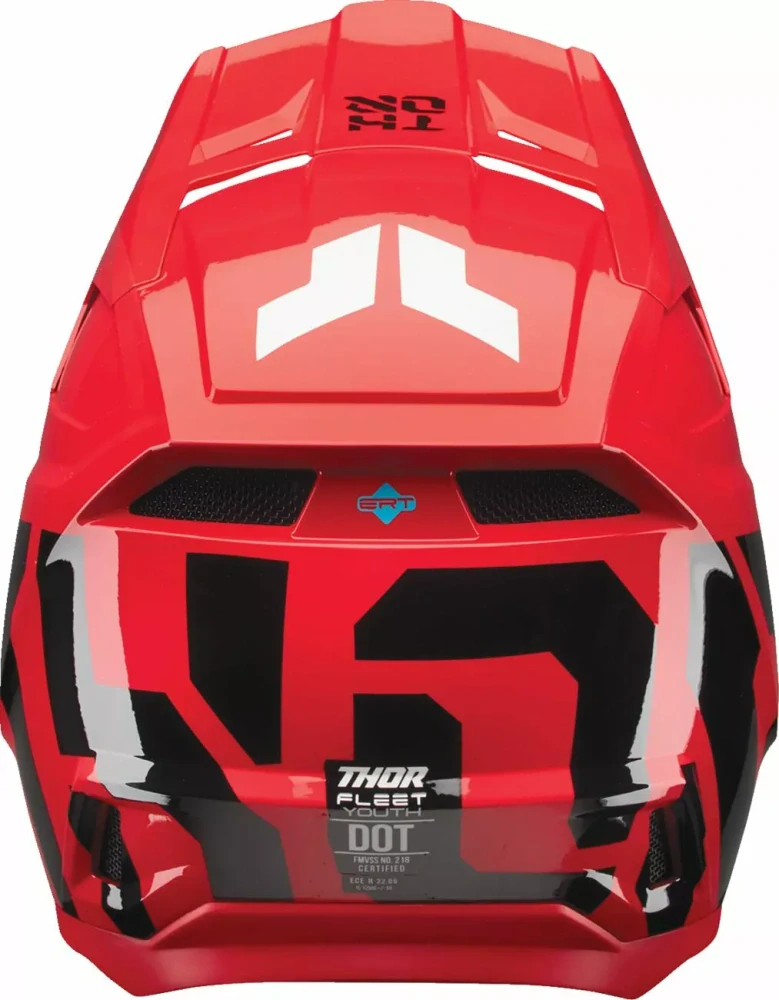 A Dětská motokrosová přilba THOR FLEET YOUTH FORGE barva červená/černá velikost S 48-49 cm