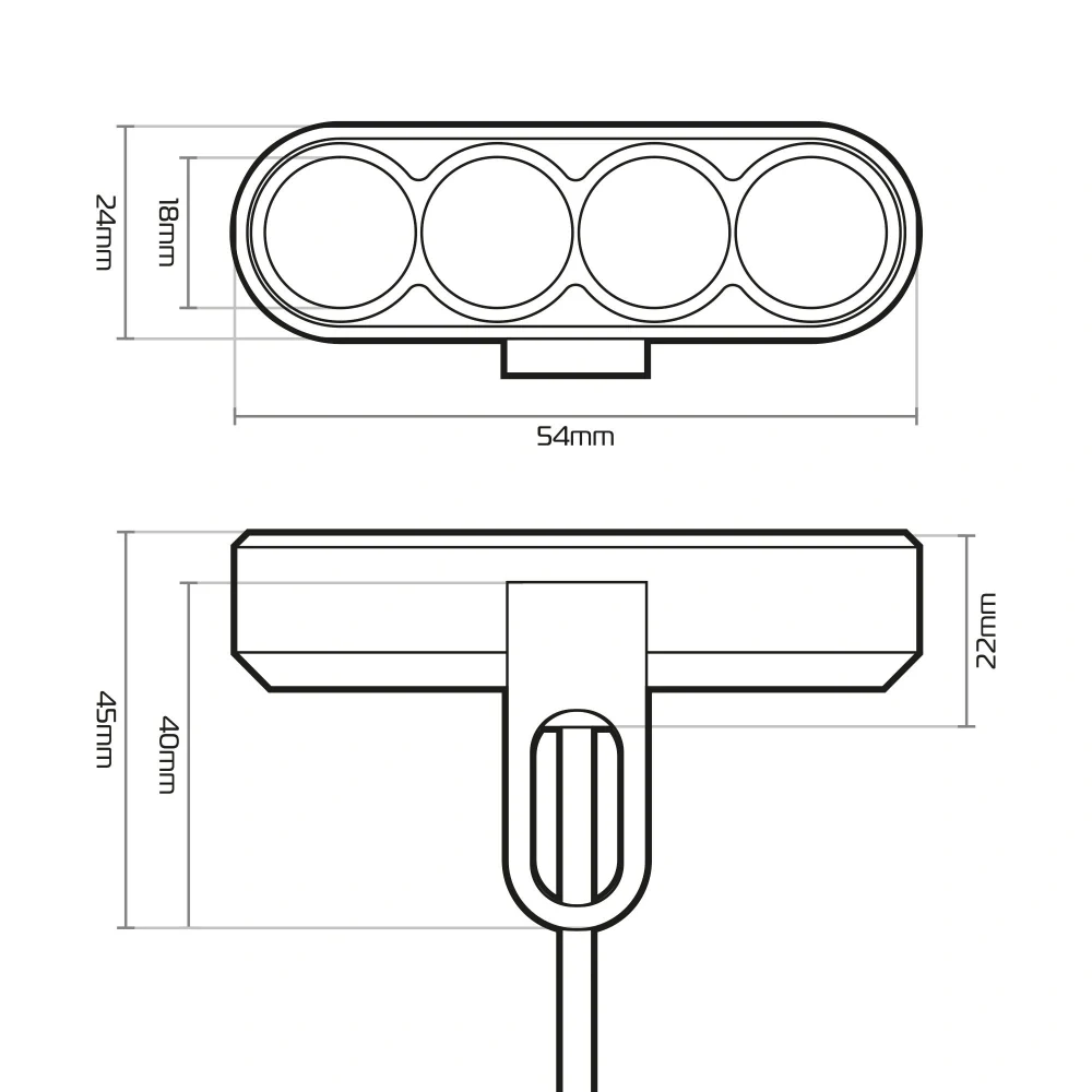 Přídavné světla motocyklu OXFORD STRIP LIGHT EL384 provozní napětí 12-15 V