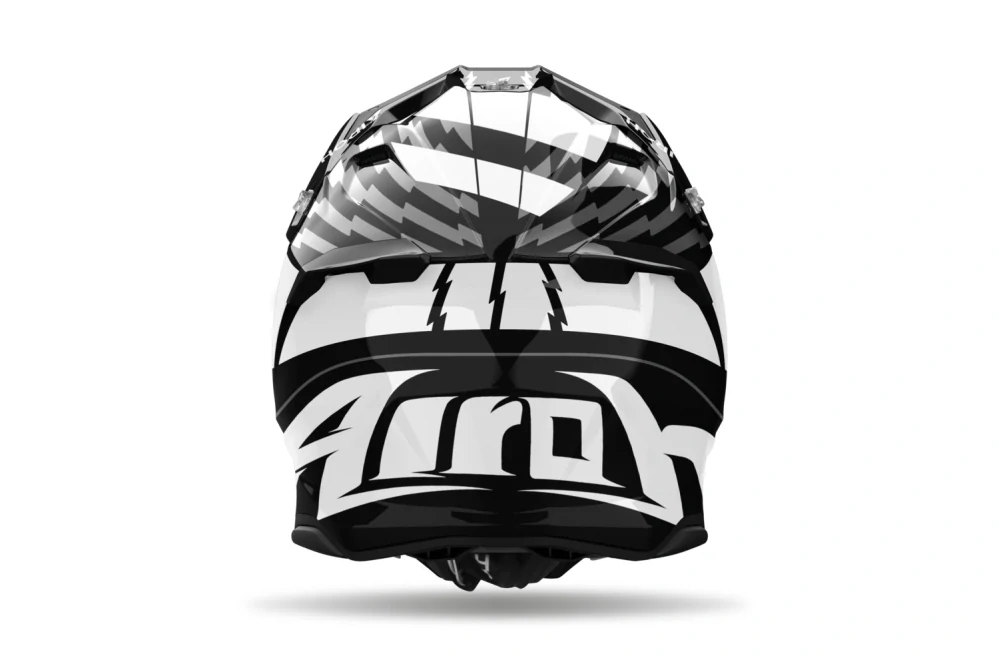 a Motokrosová přilba AIROH TWIST 3 THUNDER barva černá/bílá/šedá lesklá, velikost XXL pro obvod hlavy 63 cm