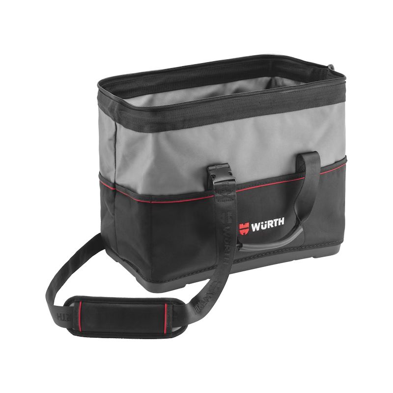 a Robustní brašna na nářadí Würth s jednodílným zipem a vodotěsným dnem z plastu barva černá/šedá