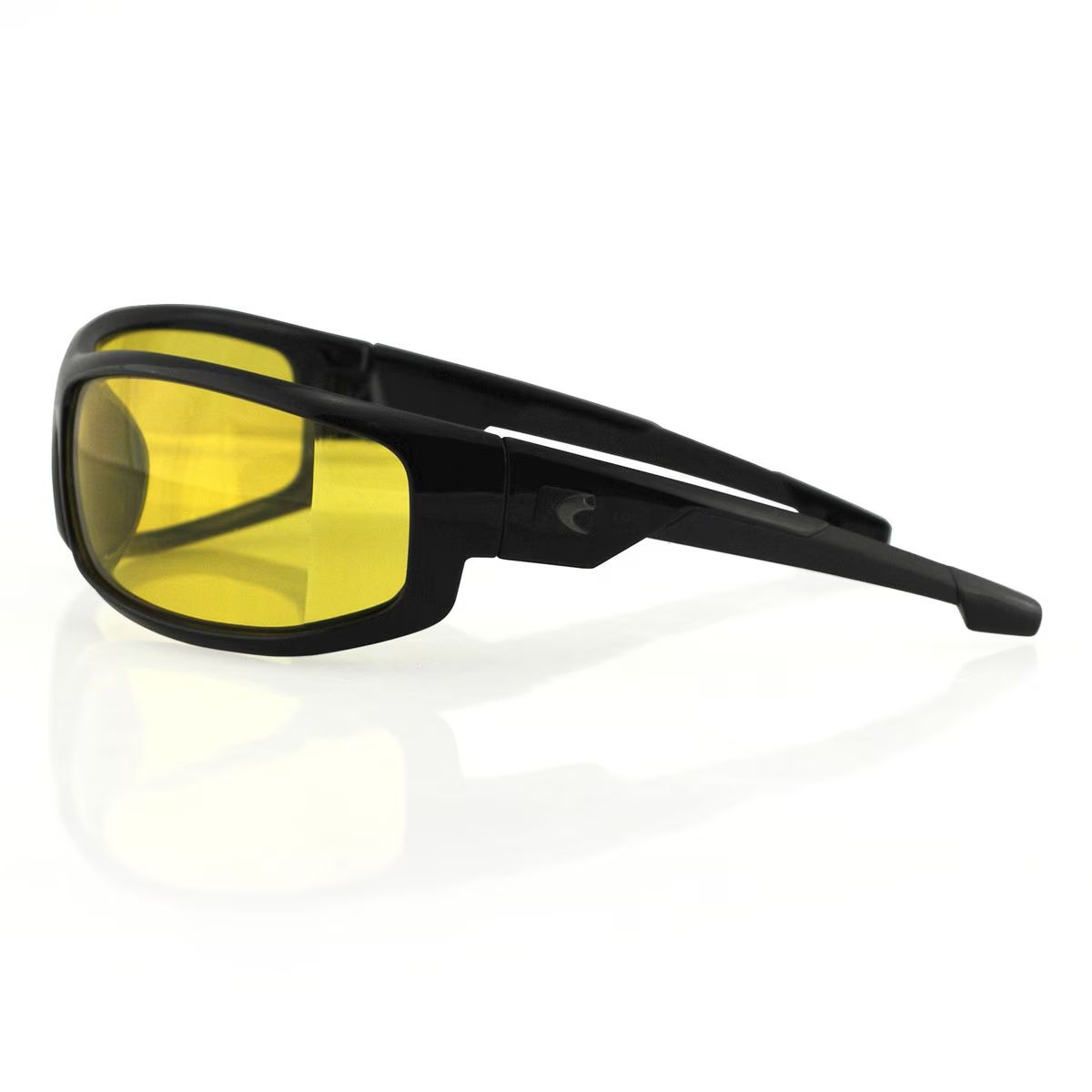 Motocyklové sluneční brýle BOBSTER AXL STREET SUNGLASSES lesklý černý rám, žluté čočky