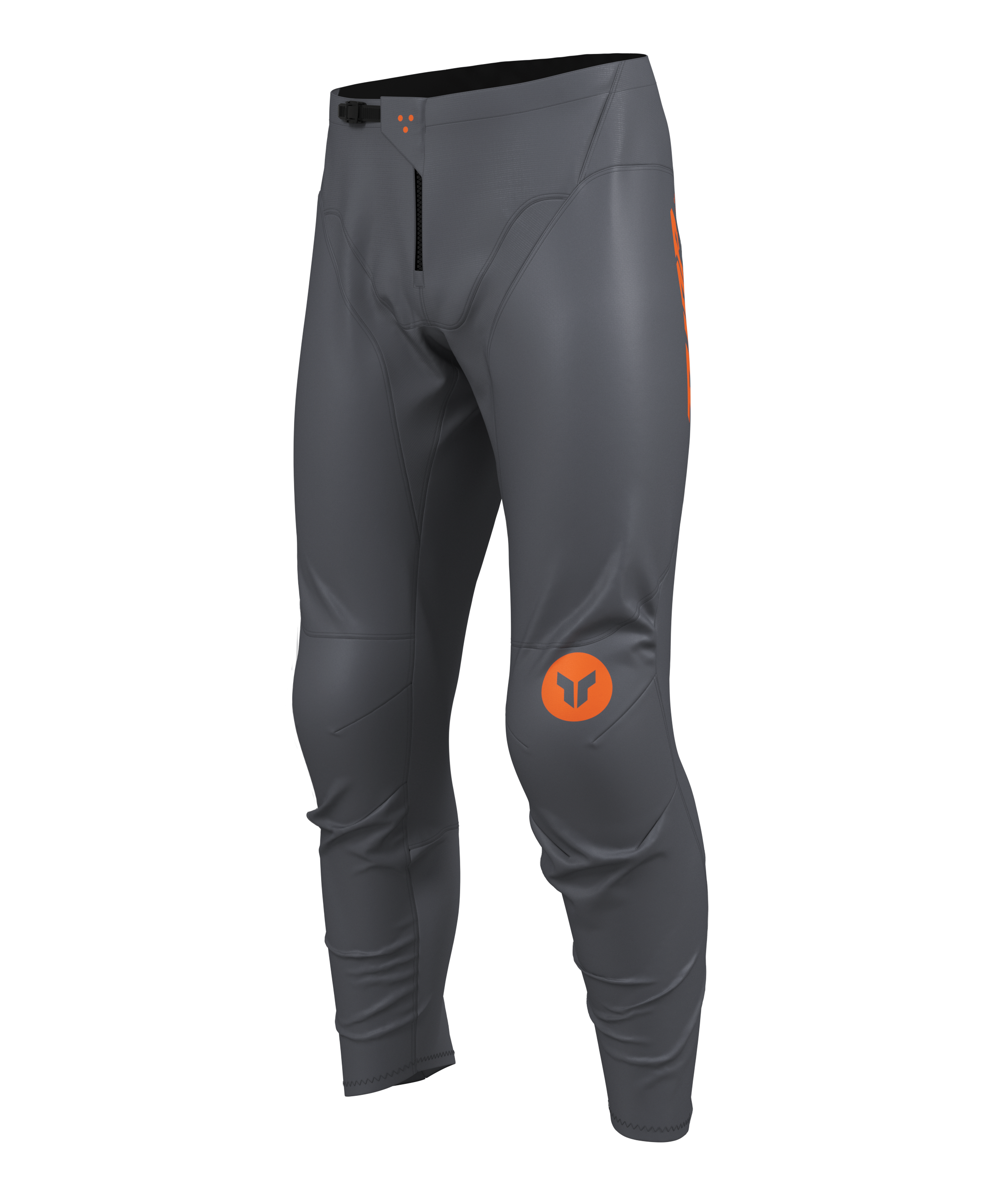 Dětské motokrosové kalhoty THOR RIDEMODE RACEWEAR MENACE barva šedá/oranžová