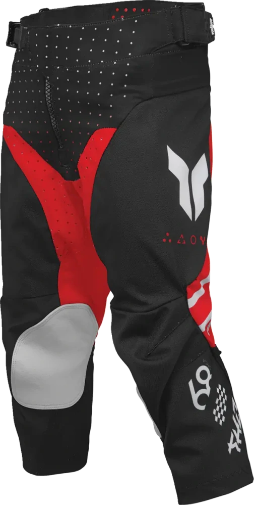 Dětský sportovní motokrosové kalhoty THOR LAUNCHMODE RACEWEAR FUTURA barva černá/červená