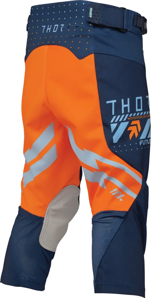 Dětský sportovní motokrosové kalhoty THOR LAUNCHMODE RACEWEAR FUTURA barva navy modrá/oranžová