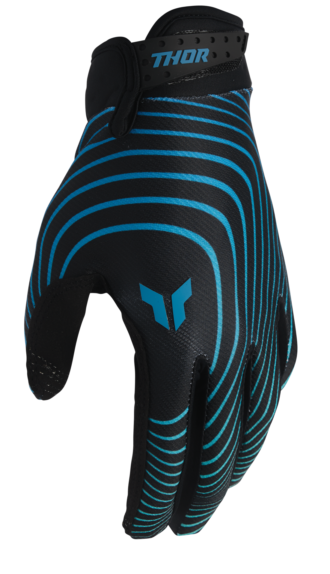 Motokrosové / enduro / mtb rukavice THOR LAUNCHMODE IDENTITY barva teal/černá