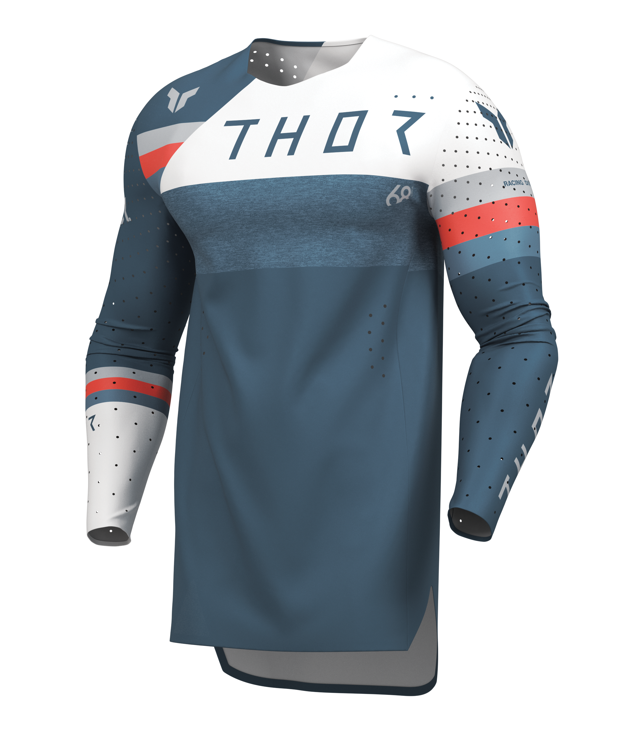 Lehký a pružný motokrosový - enduro dres THOR SPORTMODE LEAGUE barva šedomodrá/bílá