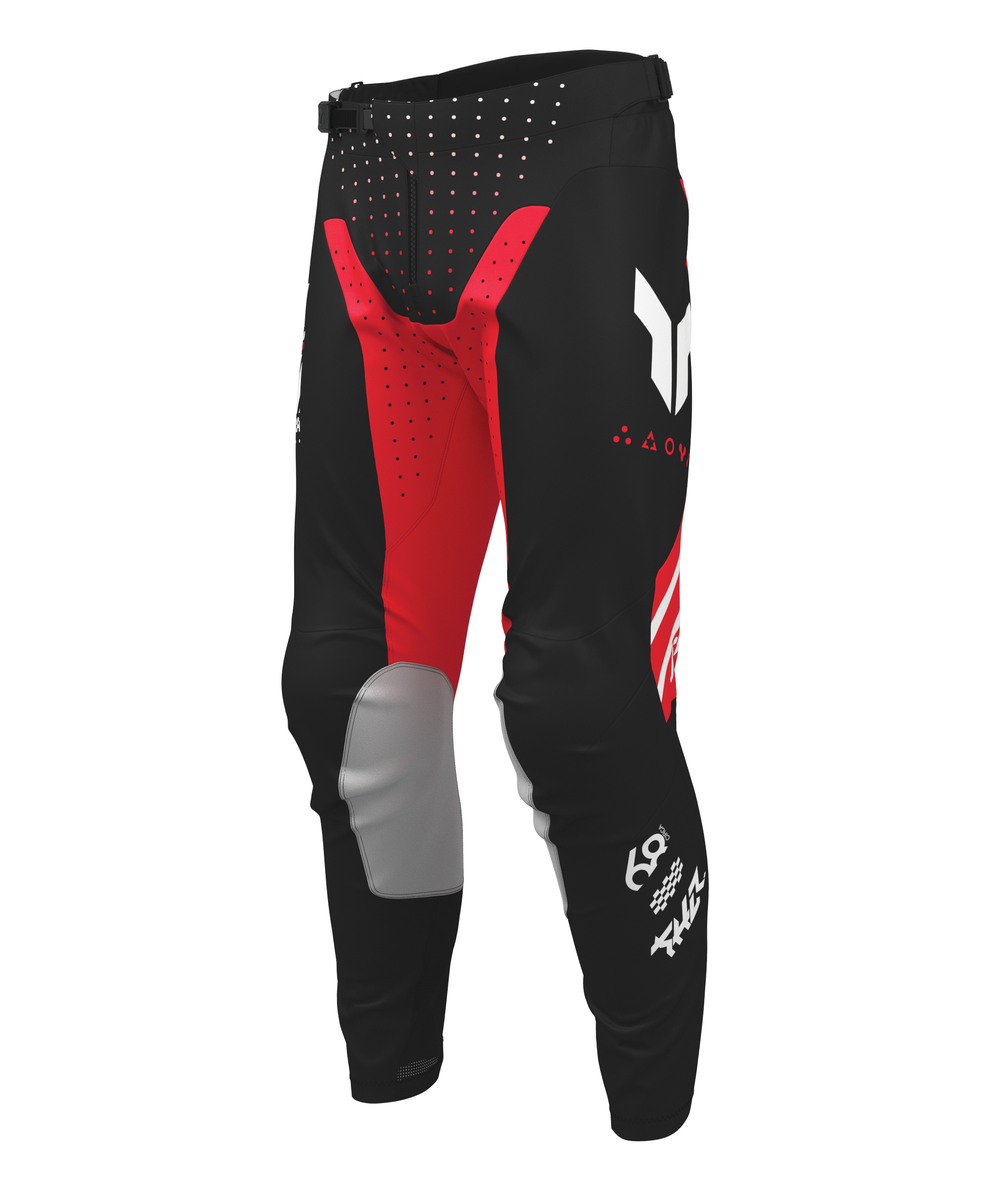 Motokrosové / enduro kalhoty THOR LAUNCHMODE FUTURA barva černá/červená 