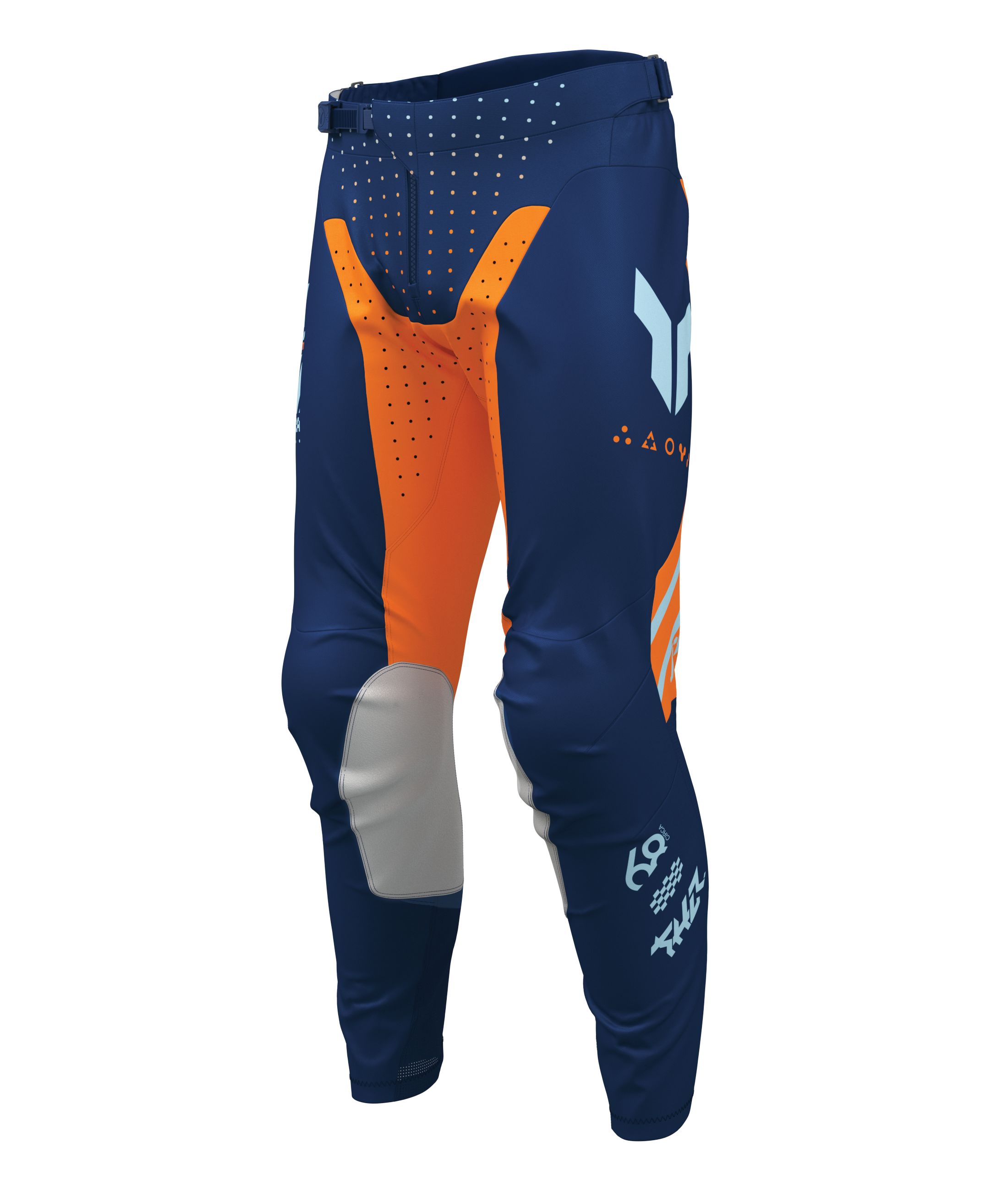 Motokrosové / enduro kalhoty THOR LAUNCHMODE FUTURA barva navy/oranžová 