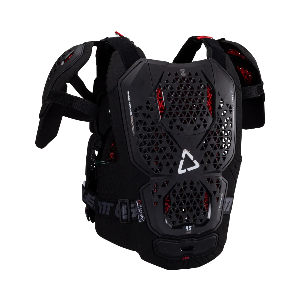 a Motokrosový hrudní/zádový/ramenní chránič LEATT 4.5 CHEST PROTECTOR PRO EVO barva černá, velikost L/XL 172-184 cm  