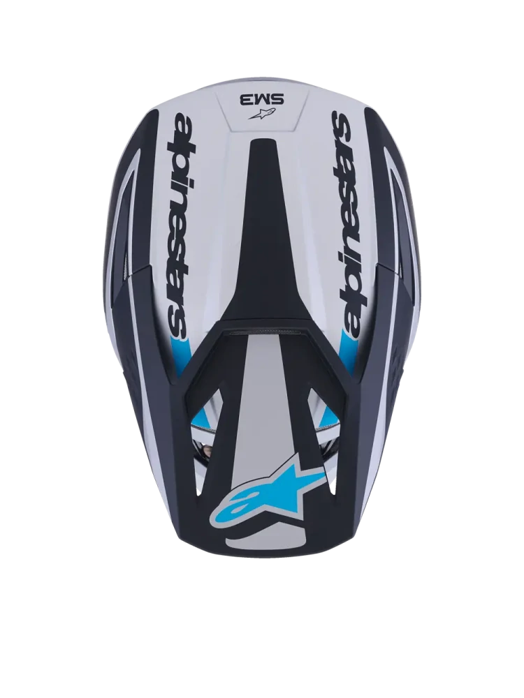Motokrosová přilba ALPINESTARS SM3 / SM-3 / S-M3 / 8300926-1949 HEAT stříbrná/modrá/černá