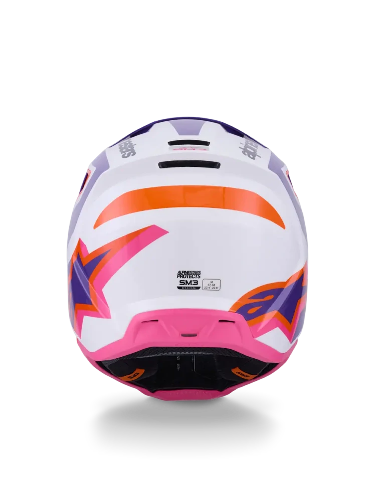Motokrosová přilba ALPINESTARS SM3 / SM-3 / S-M3 / 8300926-2052 HEAT bílá/fialová/růžová