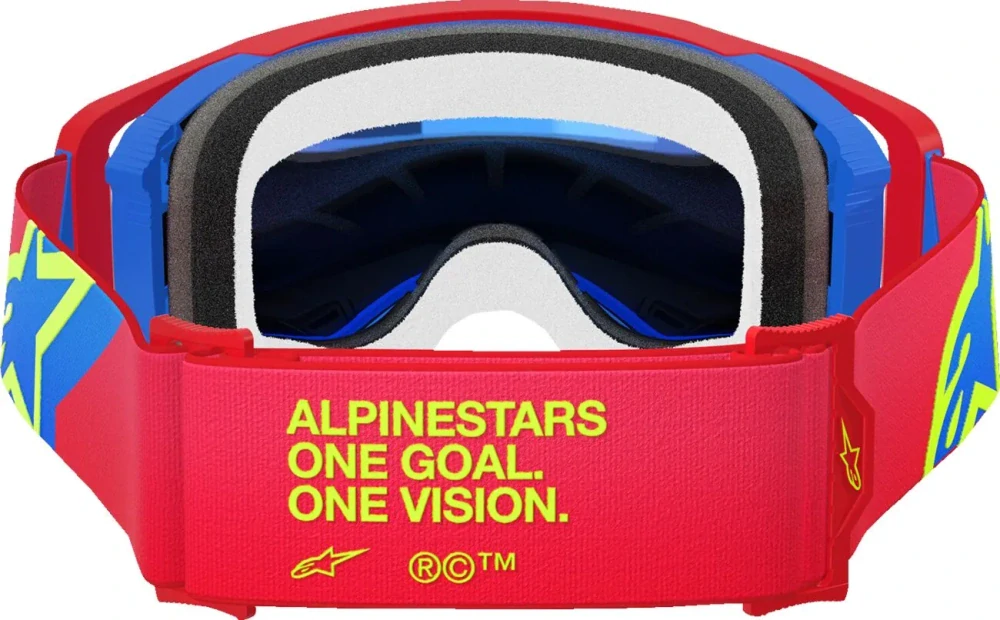 Motokrosové / enduro brýle ALPINESTARS GOGGLE SUPERTECH CORP 5100325-3055 barva červená/modrá, modré zrcadlové plexi 