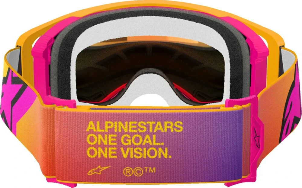 Motokrosové / enduro brýle ALPINESTARS GOGGLE SUPERTECH CORP 5100325-5023 barva žlutá/oranžová/růžová, červené zrcadlové plexi