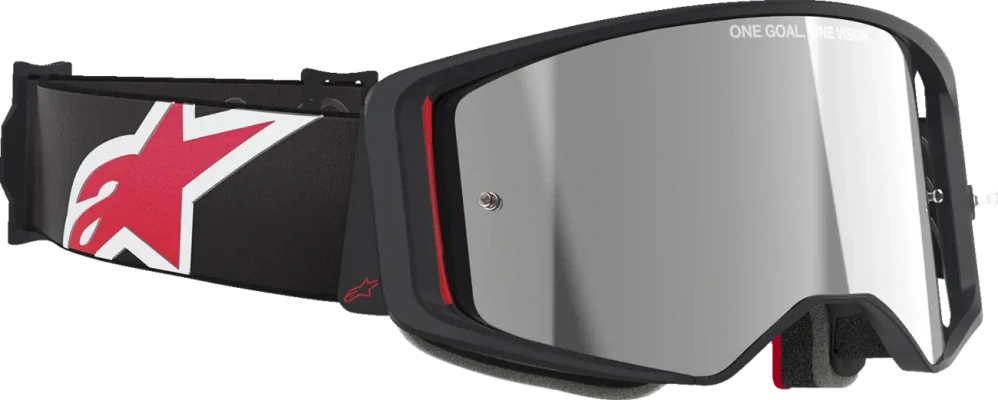 Motokrosové / enduro brýle ALPINESTARS GOGGLE SUPERTECH CORP 5100325-1434 barva červená/černá, stříbrné zrcadlové plexi 