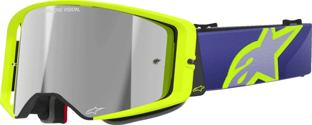 Motokrosové / enduro brýle ALPINESTARS GOGGLE SUPERTECH CORP 5100326-3156 barva fialová/žlutá fluo, stříbrné zrcadlové plexi 