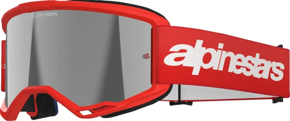 Motokrosové / enduro brýle ALPINESTARS VISION 3 WORDMARK ČERVENÉ 5103225-3094 se zrcadlovým objektivem 