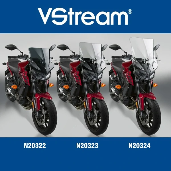 Plexi motocyklu NATIONAL CYCLE verze krátká pro YAMAHA MT-09 rok 2017-2020 barva tmavě šedá, výška plexi 38,7 cm