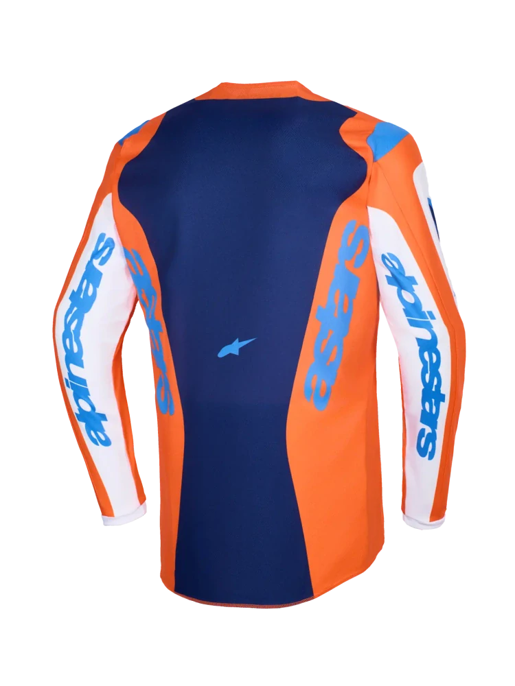 a Motokrosový komplet kalhot a dresu ALPINESTARS FLUID GRID barva bílá/modrá/oranžová velikost 34+L