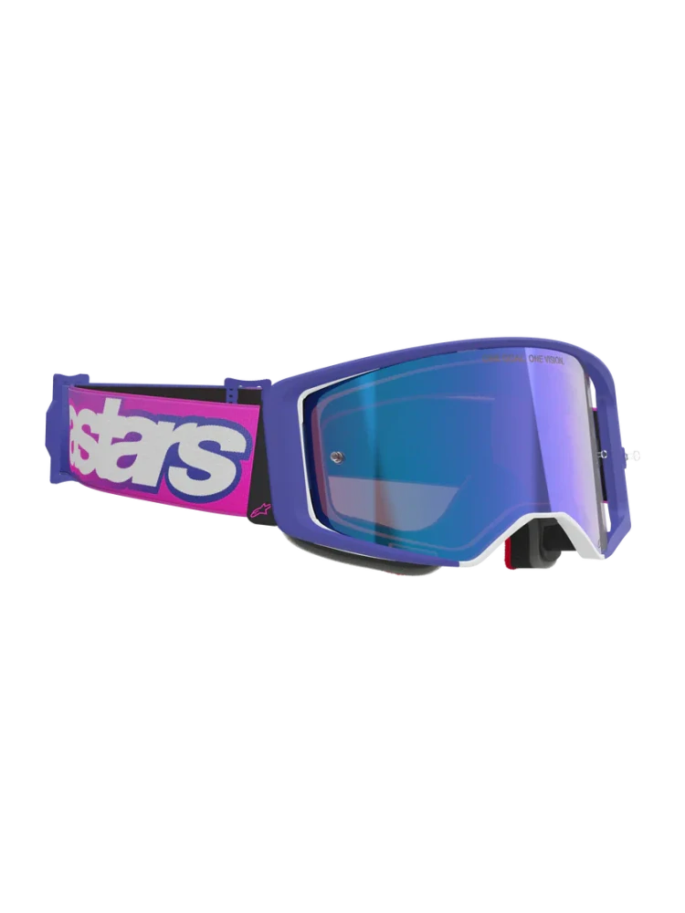 Motokrosové / enduro brýle ALPINESTARS GOGGLE SUPERTECH VISTA TOMAC LIMITED EDITION RECORDS COLLECTION 5100226-3152 barva růžová/fialová, modré zrcadlové plexi