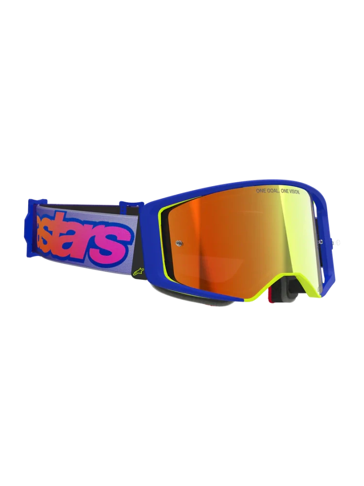 Motokrosové / enduro brýle ALPINESTARS GOGGLE SUPERTECH VISTA 5100226-7285 barva modrá/žlutá, červené zrcadlové plexi 