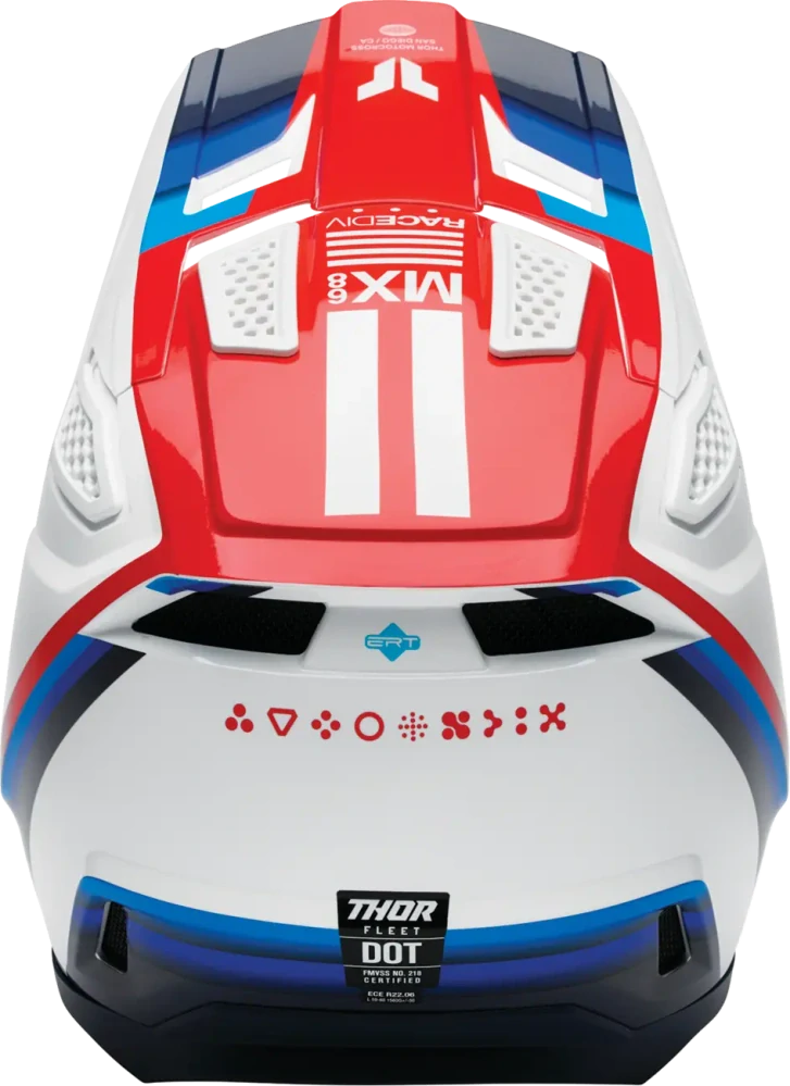 Motokrosová přilba / MX helma THOR FLEET DEFY barva modrá/červená/bílá