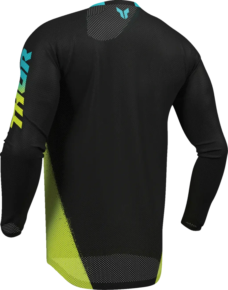 Ventilační motokrosový / enduro dres THOR LAUNCHMODE VENTED AIR DARKSIDE barva černá/acid