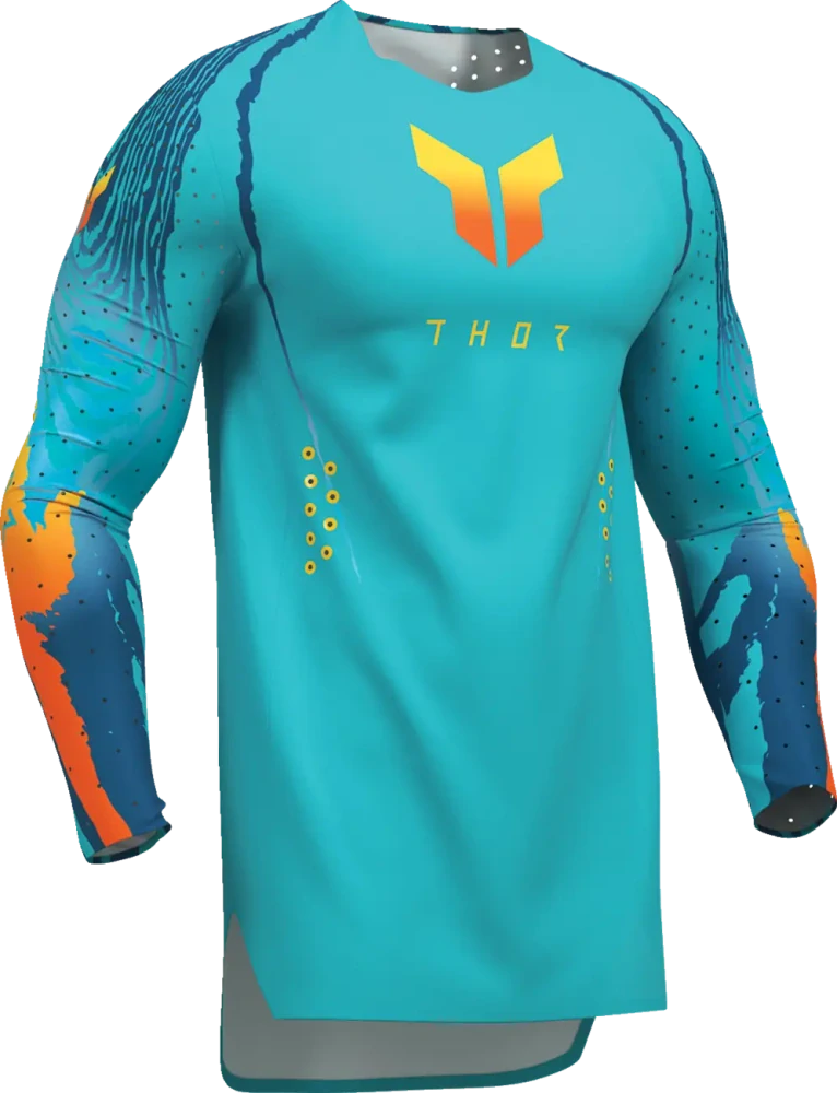 a Lehký a pružný motokrosový - enduro komplet kalhot a dresu THOR THOR SPORTMODE DAMASCUS barva aqua velikost 36+XL
