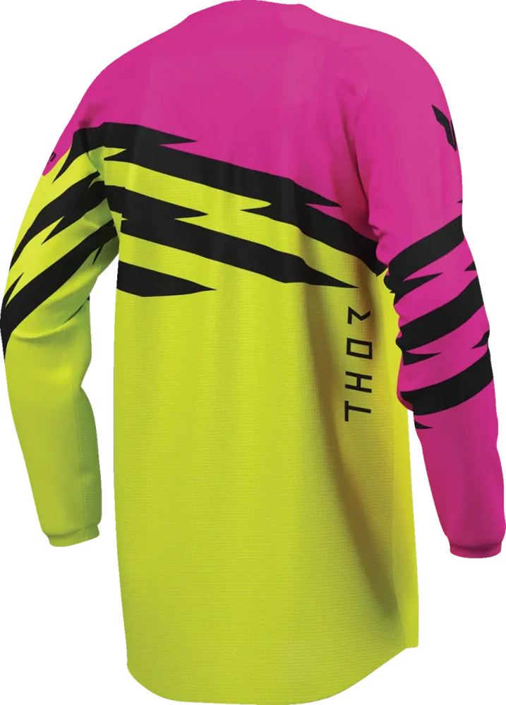 Dětský sportovní motokrosový / MTB dres THOR LAUNCHMODE SHOCKIE barva acid/fuchsia