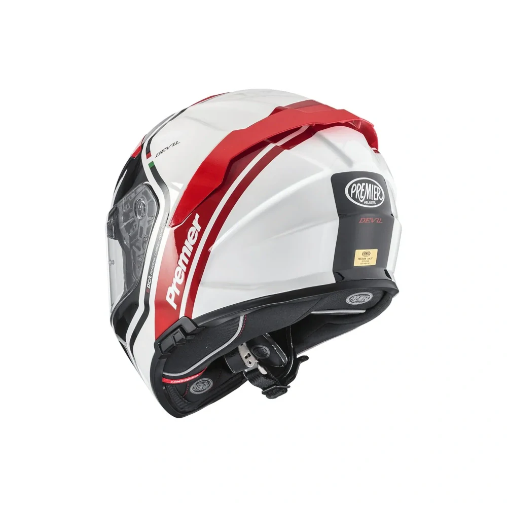 a Motocyklová integrální přilba PREMIER PREMIER HELMETS HELMET DEVIL PH barva červená/bílá/černá lesklá velikost XS