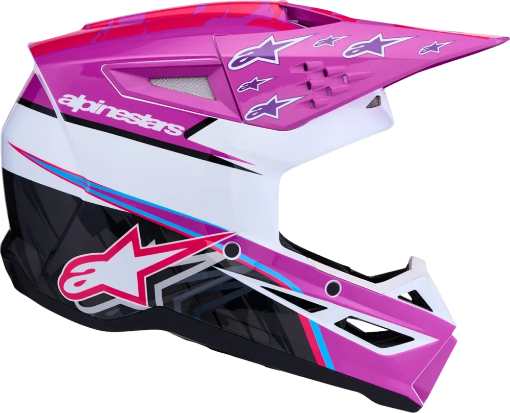 Motokrosová přilba ALPINESTARS SM3 / SM-3 / S-M3 FALCON 8300827-3222 barva růžová/fialová/bílá